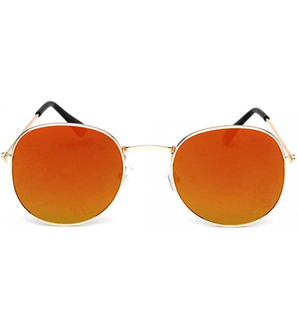 Goggle Fashion UV Protection Glasses Travel Goggles Metal Frame Outdoor Sunglasses Sunglasses - Orange - CX18REM0WS8 $16.01