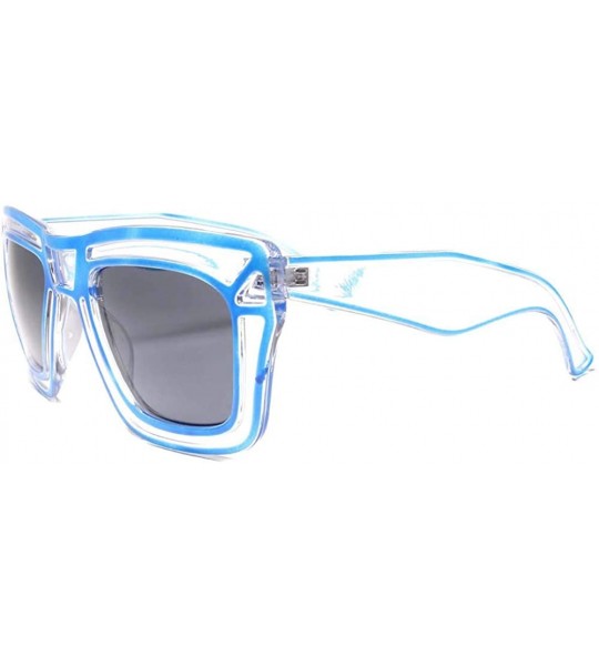 Square Futuristic Tron Inspired Cool Transparent Mens womens Party Sunglasses - C618TACQ2LC $23.20