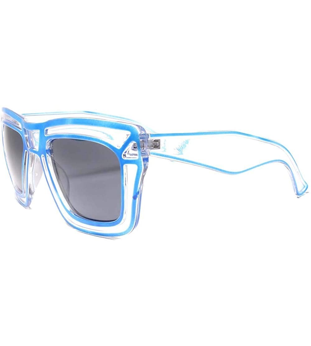 Square Futuristic Tron Inspired Cool Transparent Mens womens Party Sunglasses - C618TACQ2LC $23.20