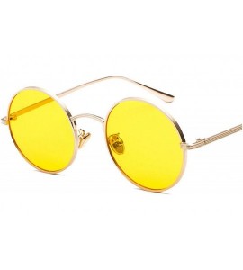 Aviator Fashion Tinted Color Lens Round Sunglasses Women Retro Punk Metal Frame Eye Vintage Tiny Men Sun Glasses - 5 - CF198Z...