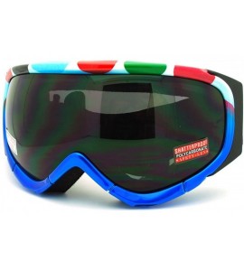 Sport Ski Snowboard Goggles Blue Colorful Polka Dot Anti Fog Foam Padding - Blue Polka Dot - CG11GAXY0HV $38.31