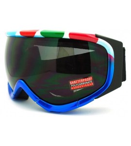 Sport Ski Snowboard Goggles Blue Colorful Polka Dot Anti Fog Foam Padding - Blue Polka Dot - CG11GAXY0HV $38.31