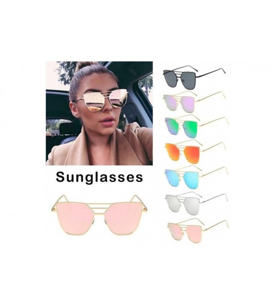 Aviator Unisex Fashion7 Colors Vintage Irregular Aviator Mirror Sunglasses (Silver) - CZ18G4C3OMW $18.16