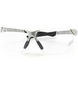 Rimless Rimless Sporty Shaped Complete Warp Around Protection Safty Glasses - Silver - C811CQ28GX5 $18.32