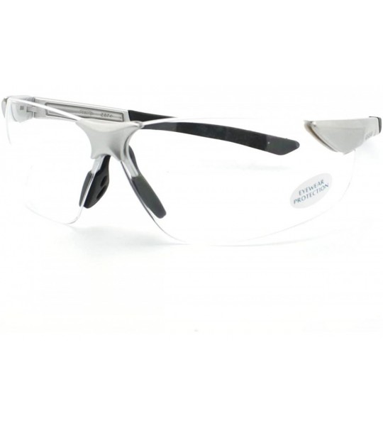 Rimless Rimless Sporty Shaped Complete Warp Around Protection Safty Glasses - Silver - C811CQ28GX5 $18.32