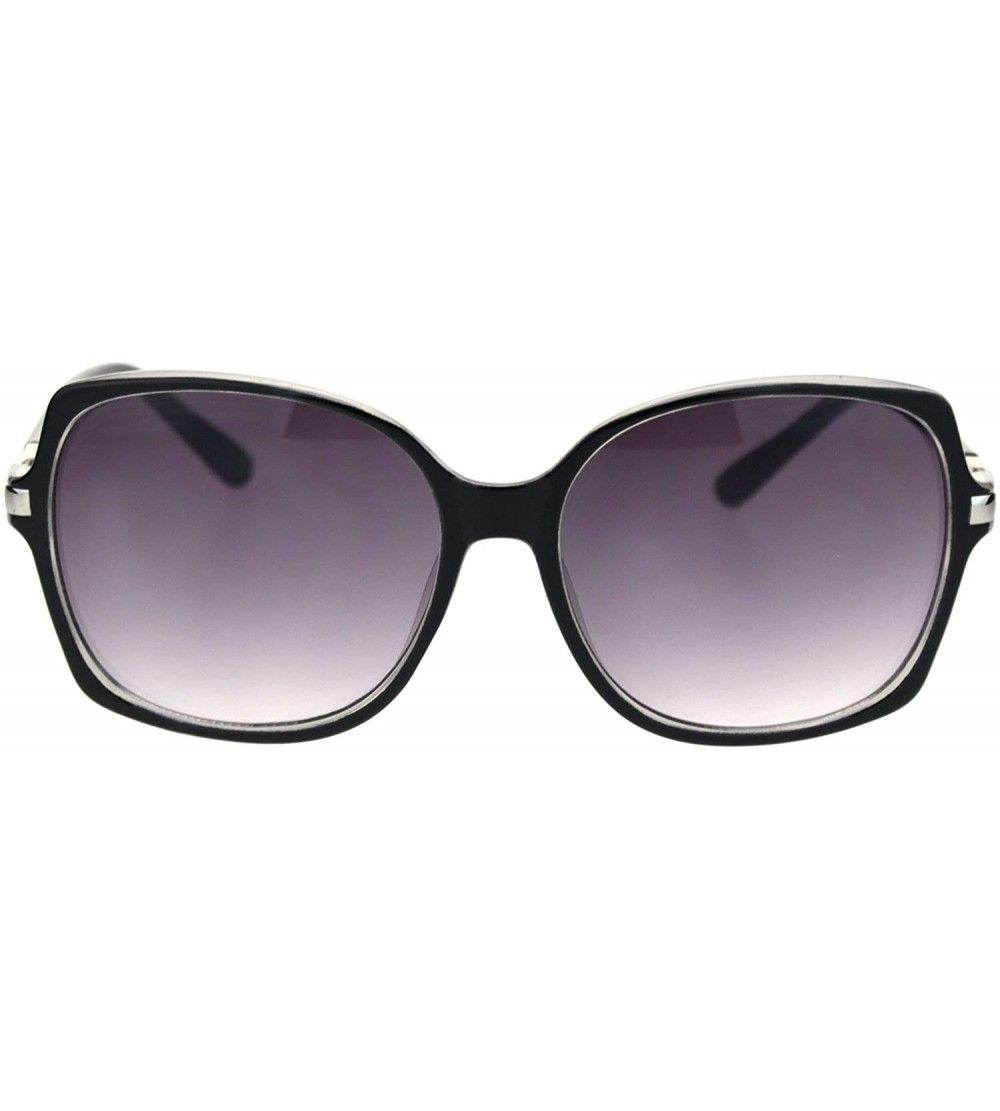 Butterfly Womens Mod Designer Fashion VG Eyewear Butterfly Sunglasses - Black White Smoke - CX18S9I6N8S $22.87