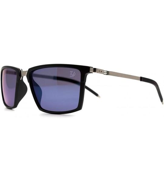 Square p583 Square Style Polarized- for Mens 100% UV PROTECTION - Black-darkbluemirror - C9192T0ZEU2 $44.60