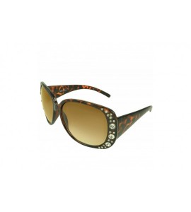 Shield Rhinestone Shield Fashion Sunglasses - Leopard - C711KZJ22ZT $16.64