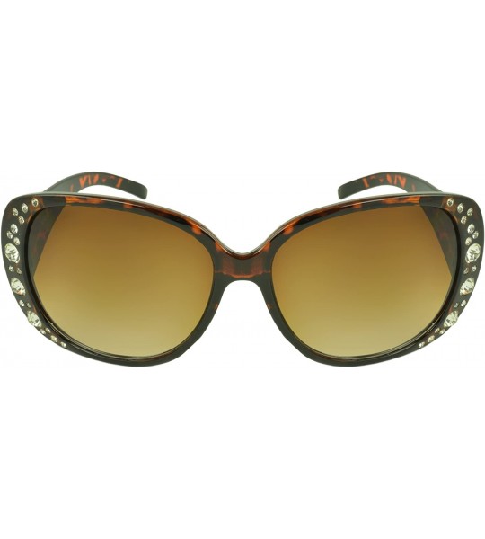 Shield Rhinestone Shield Fashion Sunglasses - Leopard - C711KZJ22ZT $16.64