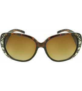 Shield Rhinestone Shield Fashion Sunglasses - Leopard - C711KZJ22ZT $16.64