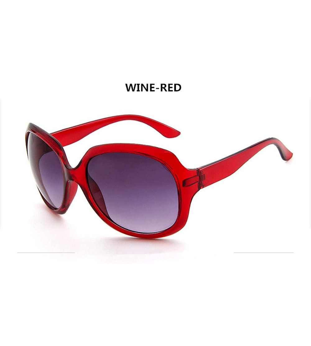 Round Retro Classic Sunglasses Women Oval Shape Oculos De Sol Feminino Fashion Sunglaasses Price Girls - Wine-red - CR197A2ES...