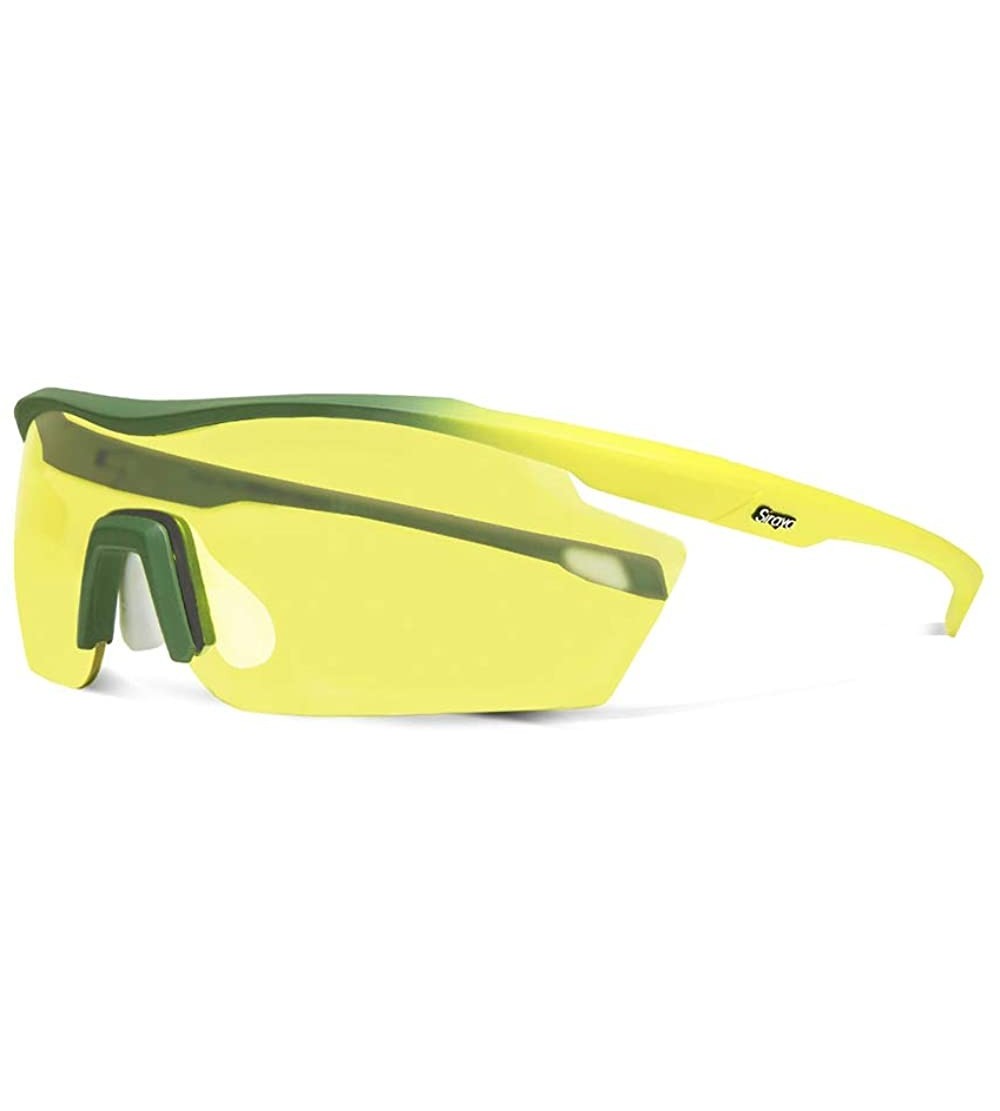 Sport Gamma Yellow Green Running Sunglasses with ZEISS P2140 Yellow Tri-flection Lenses - CZ18KN7Y4OQ $33.34