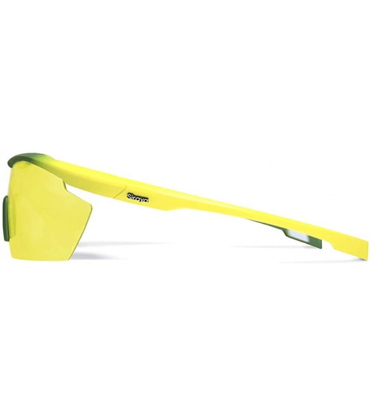 Sport Gamma Yellow Green Running Sunglasses with ZEISS P2140 Yellow Tri-flection Lenses - CZ18KN7Y4OQ $33.34