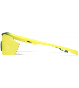 Sport Gamma Yellow Green Running Sunglasses with ZEISS P2140 Yellow Tri-flection Lenses - CZ18KN7Y4OQ $33.34