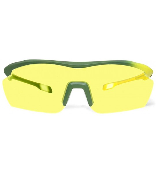 Sport Gamma Yellow Green Running Sunglasses with ZEISS P2140 Yellow Tri-flection Lenses - CZ18KN7Y4OQ $33.34