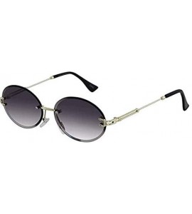 Rimless Elegant Rimless Vintage Retro Oval Gold Clear Lens Fashion Diamond Cut Edge Fashion Sunglasses - C9197IHKHDE $34.37