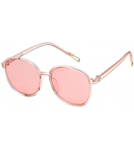 Round Women Fashion Eyewear Round Transparent Sunglasses with Case UV400 - Transparent Pink Frame/Pink Lens - CV18WM9DDZ7 $38.24