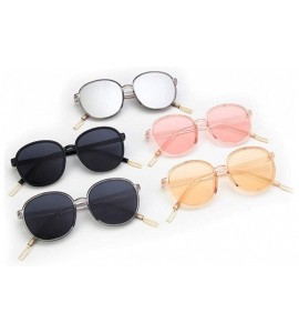 Round Women Fashion Eyewear Round Transparent Sunglasses with Case UV400 - Transparent Pink Frame/Pink Lens - CV18WM9DDZ7 $38.24