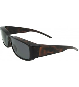 Rectangular Small Polarized Fit Over Sunglasses F25 - Tortoise Frame-med Dark Gray Lenses - C8186S35X09 $31.26