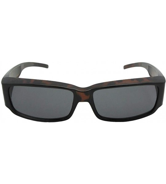 Rectangular Small Polarized Fit Over Sunglasses F25 - Tortoise Frame-med Dark Gray Lenses - C8186S35X09 $31.26