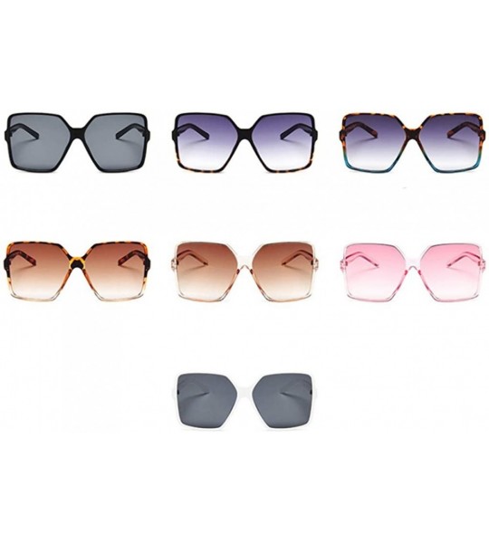 Oversized Sexy Leopard Oversized Square Sunglasses Big Frame Sunglasses Women UV400 Silver Gradient Eyewear - CF18U72D0D7 $25.97