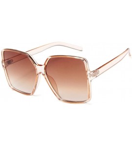 Oversized Sexy Leopard Oversized Square Sunglasses Big Frame Sunglasses Women UV400 Silver Gradient Eyewear - CF18U72D0D7 $25.97