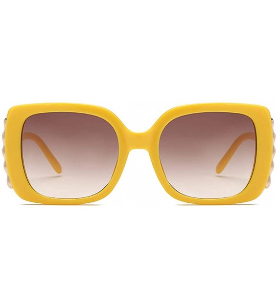 Sport Sunglasses Female Sunglasses Retro Glasses Men and women Sunglasses - Yellow - CL18LL9W5KS $17.60