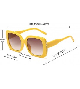 Sport Sunglasses Female Sunglasses Retro Glasses Men and women Sunglasses - Yellow - CL18LL9W5KS $17.60