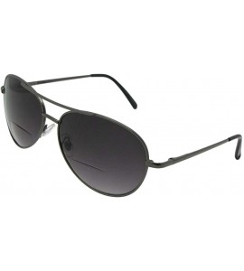 Aviator Medium Metal Frame Aviator Bifocal Sunglasses B15 - Pewter Frame-gray Lenses - C7188TUXWDS $29.94