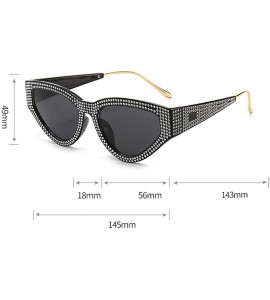 Oval Fashion Diamond Sunglasses Unisex-Shade Glasses Cat Eye Mirror Lens-Sturdy Frame - C - CX1905Z9A37 $56.71