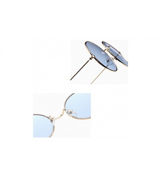 Round Gold Wire Frame Tinted Lens Retro Round Sunglasses Small Size - Gold - C0186H43XOW $17.69