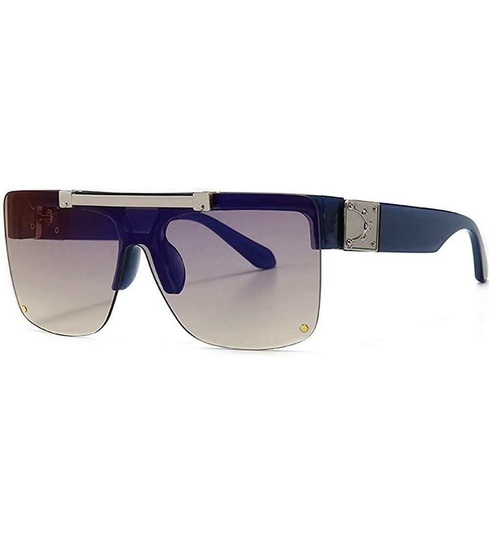 Rimless Square sunglasses flip up sunglasses for men women retro Rimless sunglasses uv400 protection - 3 - C1193LDW2MM $27.66
