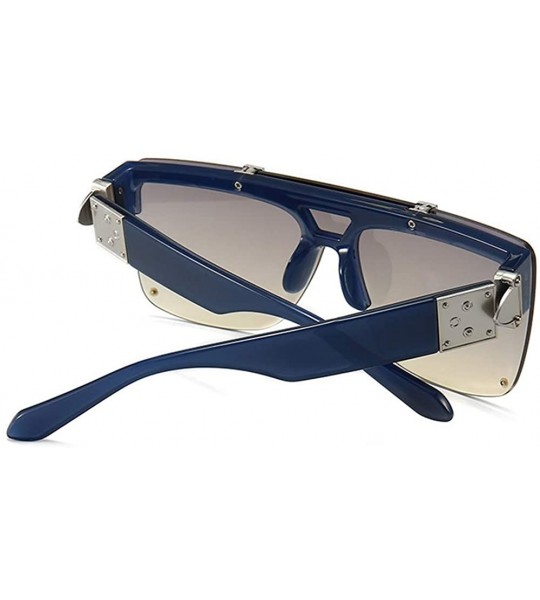 Rimless Square sunglasses flip up sunglasses for men women retro Rimless sunglasses uv400 protection - 3 - C1193LDW2MM $27.66