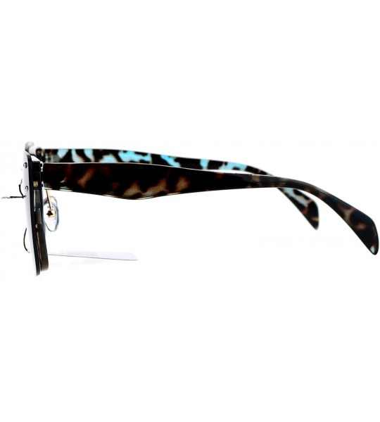 Butterfly Womens Flat Lens Rimless Butterfly Horn Rim Sunglasses - Black Tortoise - CP12LZSNKLD $23.61