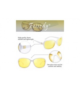 Goggle Classic Womens Night Glasses Driving Anti Glare Wrap Around Yellow Sunglasses B2548 - White - CW192ZAXSSK $33.00