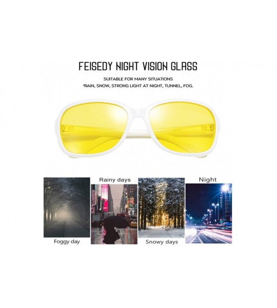 Goggle Classic Womens Night Glasses Driving Anti Glare Wrap Around Yellow Sunglasses B2548 - White - CW192ZAXSSK $33.00