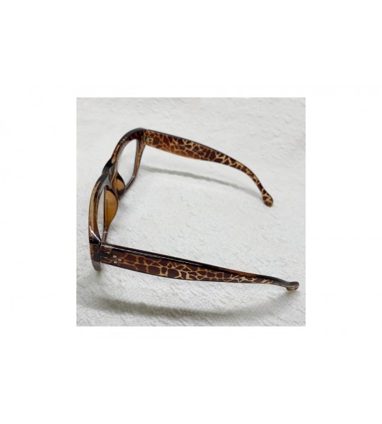 Oversized Vintage Inspired Geek Oversized Square Thick Horn Rimmed Eyeglasses Clear Lens - Leopard 00012 - CH18Y7HLWG3 $22.05