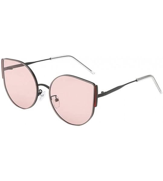 Wrap Metal sunglasses Tinted Eyewear Polarized Sunglasses Man Women Sunglasses - Pink - C718TM5DNA3 $17.56