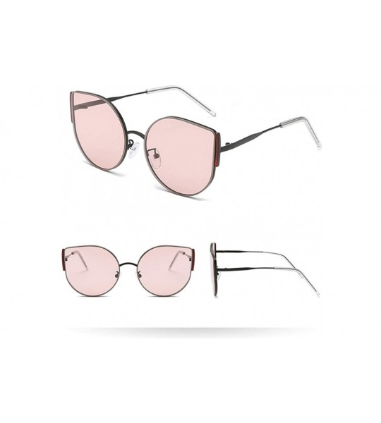 Wrap Metal sunglasses Tinted Eyewear Polarized Sunglasses Man Women Sunglasses - Pink - C718TM5DNA3 $17.56