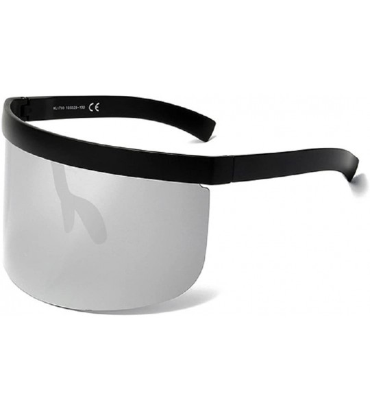 Square Fashion Oversized Mask Shape Shield Style Sunglasses - B - CB18DXSG95L $20.94