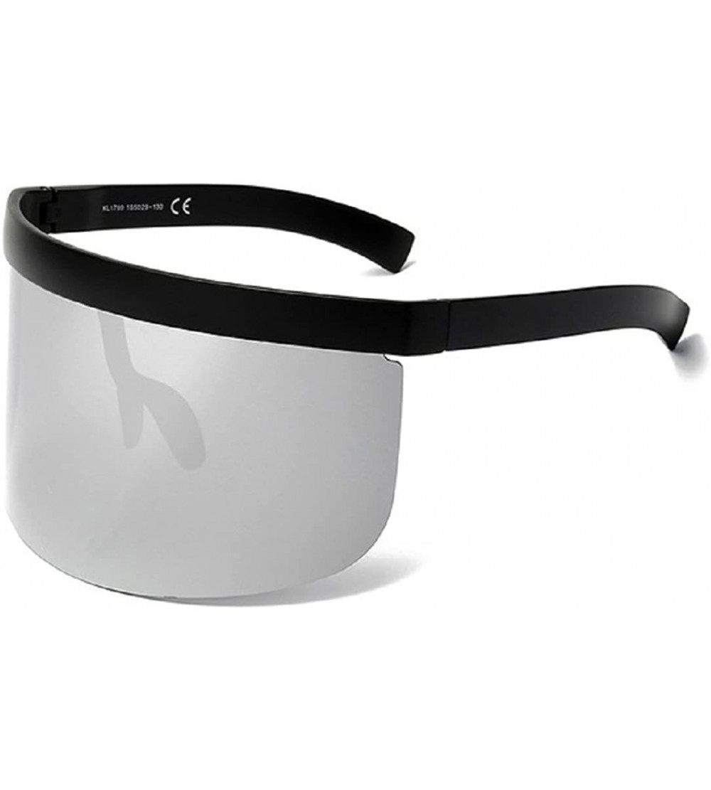 Square Fashion Oversized Mask Shape Shield Style Sunglasses - B - CB18DXSG95L $20.94