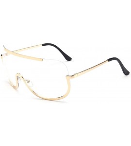 Aviator Women Vintage Retro Glasses Unisex Fashion Aviator Mirror Lens Sunglasses - Clear - CO18DXM8QQD $17.70