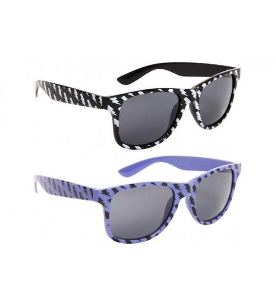 Wayfarer 2 Pair HQ+ Fancies by Sojayo The Bolt Collection - 1 Black & 1 Blue (2 Pack) - CZ18C5QE0AO $27.70