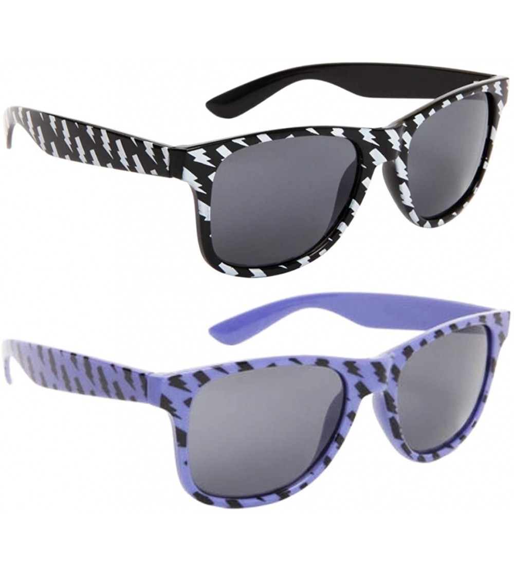 Wayfarer 2 Pair HQ+ Fancies by Sojayo The Bolt Collection - 1 Black & 1 Blue (2 Pack) - CZ18C5QE0AO $27.70