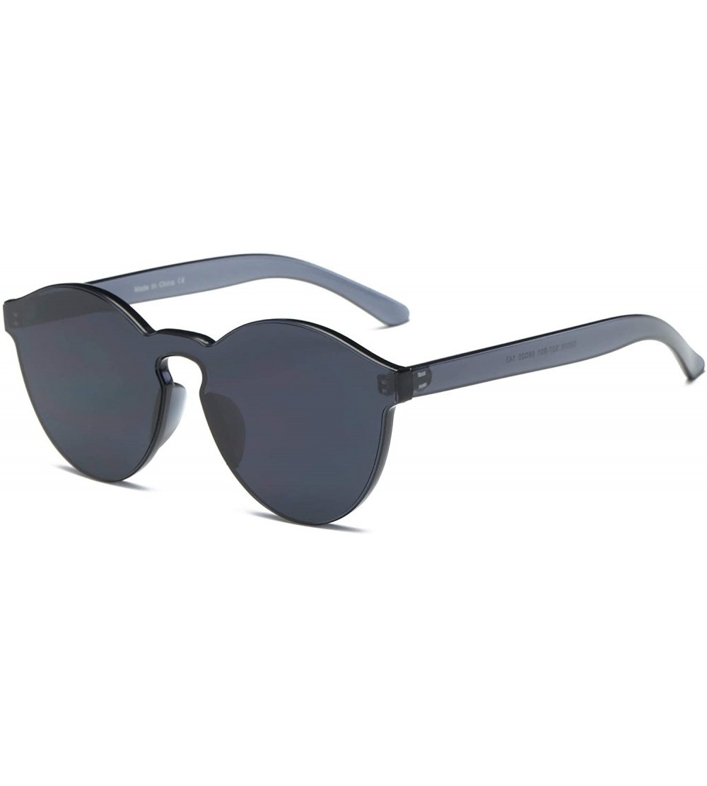 Goggle Women Round Tinted Fashion Sunglasses - Black - CD18WU6UAN5 $35.54