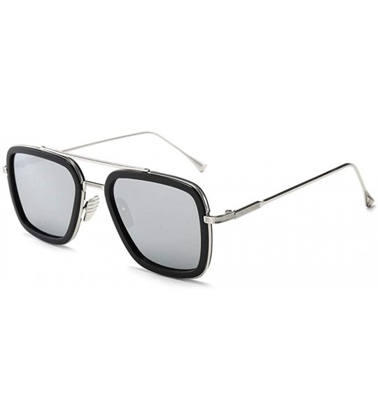 Square Sunglasses sunglasses Europe and the United States square men's flat mirror sunglasses sunglasses - CX18WWKHU9Y $60.81