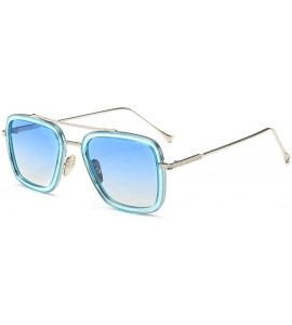 Square Sunglasses sunglasses Europe and the United States square men's flat mirror sunglasses sunglasses - CX18WWKHU9Y $60.81