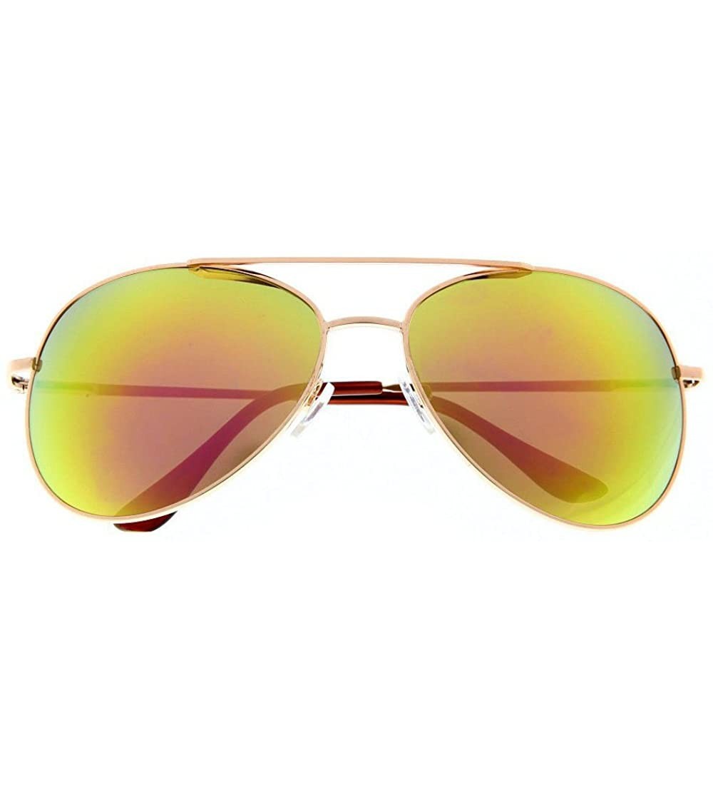 Aviator Classic Color Full Mirrored Aviator Sunglasses Tear Drop (Gold Sunburst) - CH11E61GGFJ $18.73