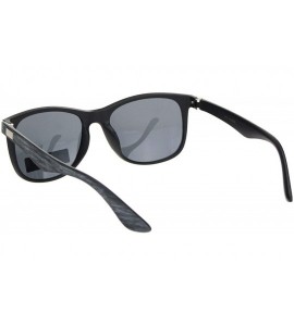 Rectangular Polarized Mens Elegant Mod Horn Rim Designer Fashion Sunglasses - Grey Wood Grain Black - CG18OK8ICNH $23.25