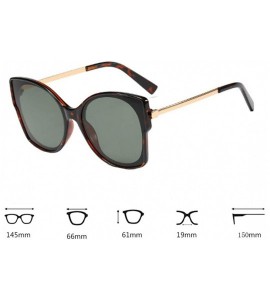 Cat Eye Women's Vintage Cat Eye Resin Full-Frame Ocean Piece Lens Sunglasses - Leopard - CY18W5EGL7H $44.34